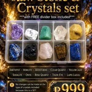 Amethyst, Howlite, Aventurine, Clear Quartz, Yellow Jade, Sodalite, Onyx, Rose Quartz, Tiger-Eye and Lapis Lazuli raw stone and crystal set by Authentic Stones by JBL