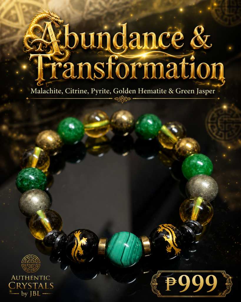 Malachite, Citrine, Pyrite, Golden Hematite and Green Jasper stone bracelet by Authentic Stones by JBL