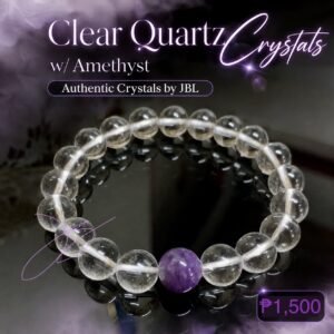 Clear Quartz and Amethyst stone bracelet by Authentic Stones by JBL