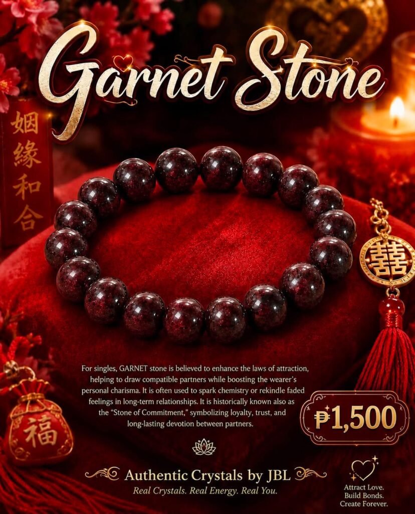Garnet stone bracelet by Authentic Stones by JBL