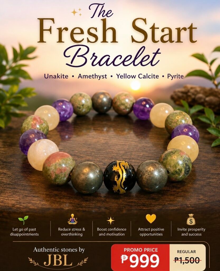 Unakite, Amethyst, Yellow Calcite and Pyrite stone bracelet by Authentic Stones by JBL