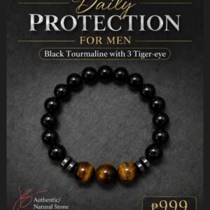 Black Tourmaline and Tiger's eye bracelet by Authentic Stones by JBL