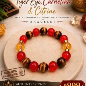Tiger-Eye, Carnelian and Citrine stone bracelet by Authentic Stones by JBL