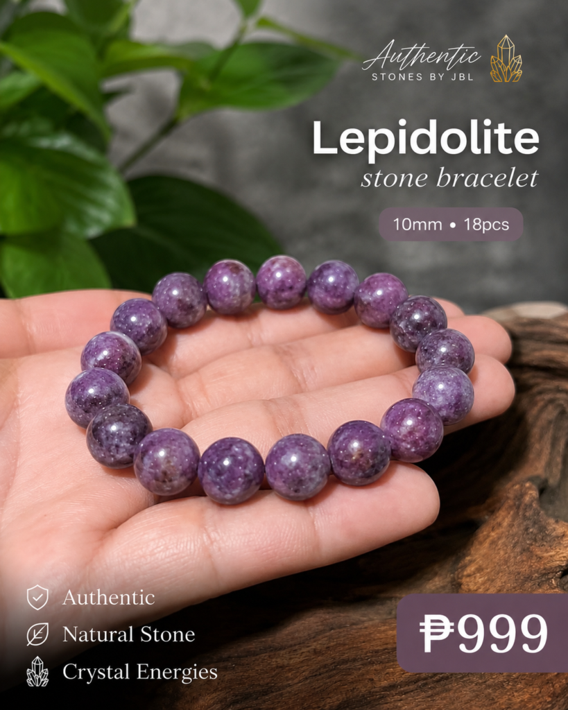 Lepidolite stone bracelet by Authentic Stones by JBL