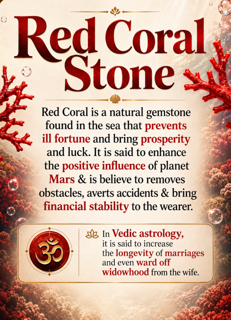 Red Coral stone bracelet description by Authentic Stones by JBL