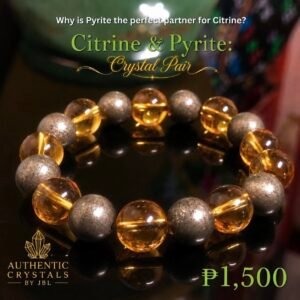 Citrine and Pyrite stone and crystal bracelet by Authentic Stones by JBL