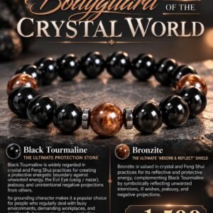 Black Tourmaline & Bronzite stone bracelet by Authentic Stones by JBL