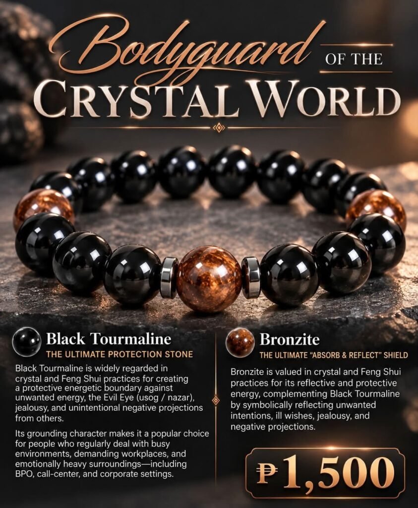 Black Tourmaline & Bronzite stone bracelet by Authentic Stones by JBL