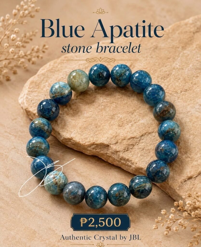 Blue Apatite stone bracelet by Authentic Stones by JBL