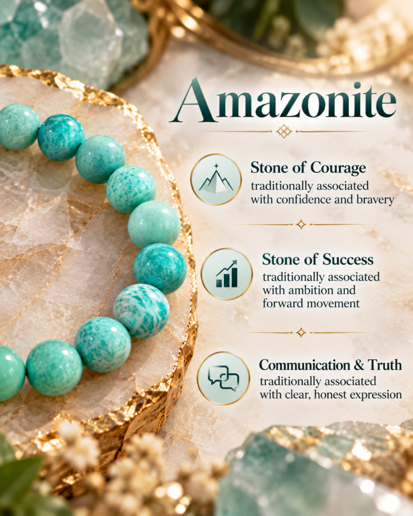 Amazonite stone bracelet description benefits