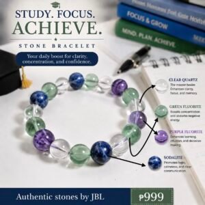 Clear Quartz, Green Fluorite, Purple Fluorite & Sodalite stone bracelet by Authentic Stones by JBL